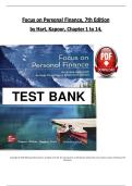 Focus on Personal Finance &ndash; 7th Edition&comma; Jack R&period; Kapoor & Les R&period; Dlabay &vert; Complete Test Bank for Chapters 1&ndash;14