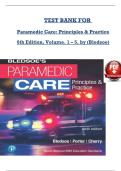 TEST BANK FOR   Paramedic Care&colon; Principles & Practice  6th Edition&comma; Volume&period; 1 &ndash; 5&comma; by &lpar;Bledsoe