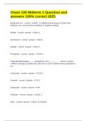 Chem 120 Chamberlain College Of Nursng -Chem 120 Midterm 1 Question and answers 100&percnt; correct 2025