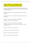 Chem 120 &lpar;JMU&rpar; Chamberlain School Of Nursing -Chem 120 Test 1 &lpar;JMU&rpar; Question and answers verified to pass 2025