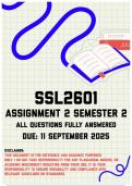 SSL2601 Assignment 2 Semester 2 Memo &vert; Due 11 September 2025