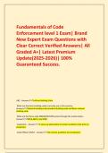 Fundamentals of Code Enforcement level 1 Exam&vert; Brand New Expert Exam Questions with Clear Correct Verified Answers&vert; All Graded A&plus;&vert; Latest Premium Update&lpar;2025-2026&rpar;&vert; 100&percnt; Guaranteed Success&period;