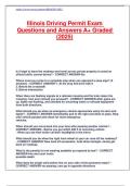Illinois Driving Permit Exam Questions and Answers A&plus; Graded &lpar;2025&rpar;&period;