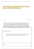 CLE PRACTICE QUESTIONS 2025 WITH 100&percnt; SOLVED ANSWERS&excl;&excl;