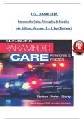 TEST BANK FOR   Paramedic Care&colon; Principles & Practice  6th Edition&comma; Volume&period; 1 &ndash; 5&comma; by &lpar;Bledsoe&rpar; 