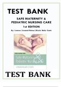 TEST BANK  SAFE MATERNITY &  PEDIATRIC NURSING CARE  1st EDITION  By&colon; Luanne Linnard-Palmer&vert;Gloria Haile Coats 