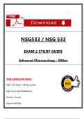 Wilkes NSG 533 &lpar;Study Guide Exams 1&comma; 2&comma; and 3&rpar; Advanced Pharmacology &ndash; 2025 Edition