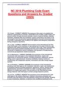 NC 2018 Plumbing Code Exam Questions and Answers A&plus; Graded &lpar;2025&rpar;&period;