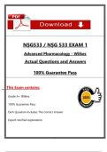 Wilkes NSG 533 &lpar;Exams 1&comma; 2&comma; and 3&rpar; Advanced Pharmacology &ndash; 2025 Edition