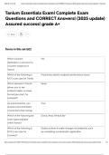 Tanium Essentials Exam&vert; Complete Exam Questions and CORRECT Answers&vert; &lpar;2025 update&rpar; Assured success&vert; grade A&plus;