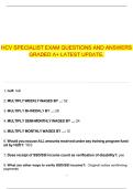 HCV SPECIALIST EXAM QUESTIONS AND ANSWERS GRADED A&plus; LATEST UPDATE&period;