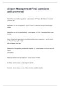 Airport Management Final questions well answered