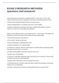 EXAM 3 RESEARCH METHODS questions well answered