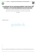 LEADERSHIP ROLES AND MANAGEMENT FUNCTIONS AND NURSING 10TH EDITION MARQUIS HUSTON 2025-2026--STUDY GUIDE&sol; TEST BANK