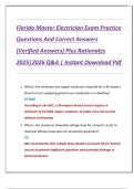 Florida Master Electrician Exam Practice  Questions And Correct Answers  &lpar;Verified Answers&rpar; Plus Rationales  2025&vert;2026 Q&A &vert; Instant Download Pdf