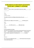 NURB 3060 EXAM REVISION QUESTIONS WITH 100&percnt; CORRECT ANSWERS