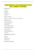 NURB 3060 FINAL EXAM QUESTIONS WITH 100&percnt; CORRECT ANSWERS