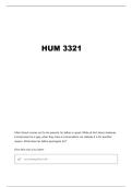 HUM 3321 FSU QUESTIONS AND VERIFIED ANSWERS