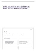 CMPP EXAM PREP 2025 QUESTIONS WITH 100&percnt; CORRECT ANSWERS&excl;&excl;