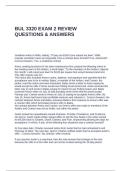 BUL 3320 EXAM 2 REVIEW QUESTIONS & ANSWERS  &vert; VERIFIED ANSWERS &vert; GRADED A
