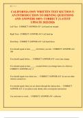 CALIFORNIA DMV WRITTEN TEST SECTION 5&colon;  AN INTRODUCTION TO DRIVING QUESTIONS  AND ANSWERS 100&percnt; CORRECT &vert; LATEST  UPDATE 2025&sol;2026