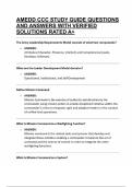 AMEDD CCC Study Guide  Questions and Answers with Verified Solutions  Rated A&plus;