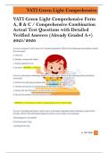 VATI Green Light Comprehensive Form  A&comma; B & C &sol; Comprehensive Combination  Actual Test Questions with Detailed  Verified Answers &lpar;Already Graded A&plus;&rpar;  2025&sol;2026 