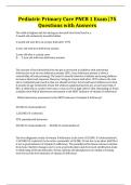 Pediatric Primary Care PNCB 1 Exam &vert;75 Questions with Answers