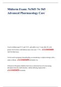 Midterm Exam&colon; Nr565&sol; Nr 565 Advanced Pharmacology Care