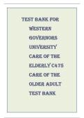 WGU C475 Care of the Elderly &sol; Older Adult Test Bank &vert; Exam Questions & Answers