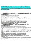 ATI Adult Medical-Surgical Proctored Exam 2024 Real Exam Q&A with Correct Answers & Rationales Verified A&plus; Study Guide&period;pdf