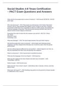 Social Studies 4-8 Texas Certification &ndash; PACT Exam Questions and Answers