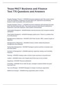 Texas PACT Business and Finance Test 776 Questions and Answers