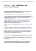 TX PACT Health EC-12 Exam with Complete Solutions