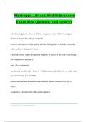 Mississippi Life and Health Insurance Exam 2026 Questions and Answers