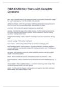 RICA EXAM Key Terms with Complete Solutions
