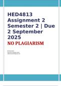 HED4813 Assignment 2 Semester 2 Due 2 September 2025