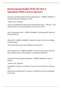 Psych mental health NUR 162 Test 3 Questions With Correct Answers