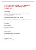 NUR 162 Psych Module 1-4 &lpar;UNIT TEST 1&rpar; QUESTIONS WITH CORRECT ANSWERS 