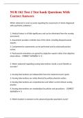 NUR 162 Test 2 Test bank Questions With Correct Answers