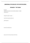 Test Bank For Abnormal Psychology 14th Edition by Ann M&period; Kring&comma; Sheri L&period; Johnson &lpar;Chapter 4&rpar;