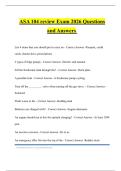 ASA 104 review Exam 2026 Questions and Answers