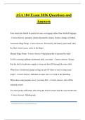 ASA 104 Exam 2026 Questions and Answers
