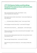VTT 254 Equine Safety and Handling Hospital Procedures Exam with accurate detailed answers