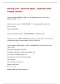 Nursing 2750 - Nutrition Exam 1 Questions With Correct Answers 