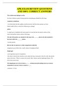 APK EXAM REVIEW QUESTIONS AND 100&percnt; CORRECT ANSWERS