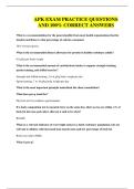 APK EXAM PRACTICE QUESTIONS AND 100&percnt; CORRECT ANSWERS