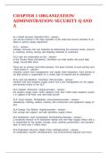 CHAPTER 1 ORGANIZATION&sol; ADMINISTRATION&sol; SECURITY Q AND A