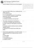HACCP Manager Certification &sol; Score 100&percnt; &sol; 2025 Course Guide & Test Bank