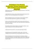 Ambulatory Care Nursing Certification Review Questions with 100&percnt; Verified Correct Answers 2025&sol;2026